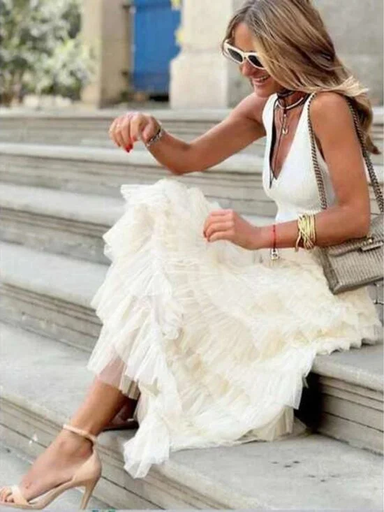 New Arrival French Style Long Skirt For Women, Autumn, European And American Ele - Picture 2 of 4